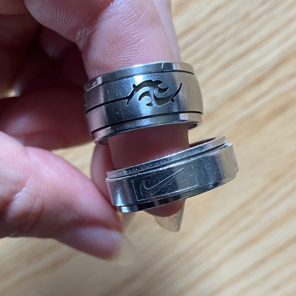 Nike Silver Men's Ring Duo - Picture 4 of 4